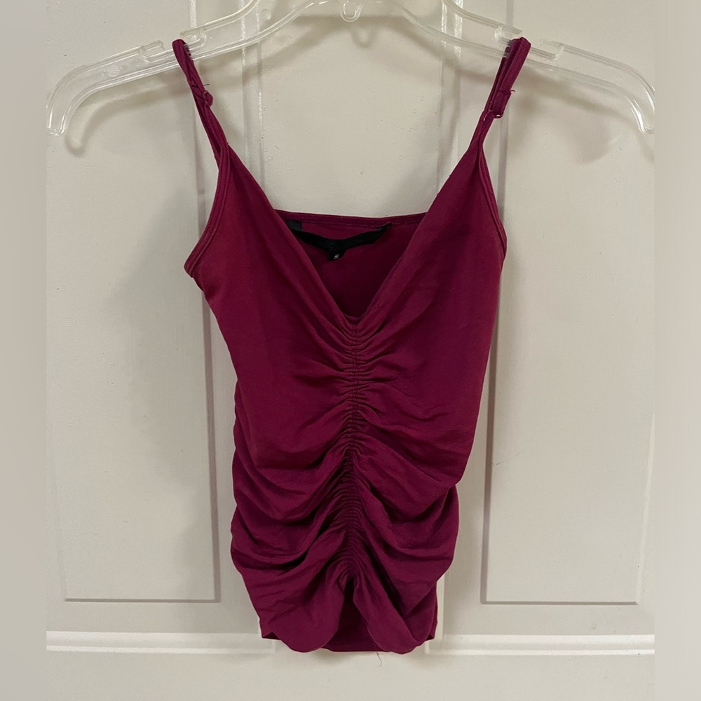 Ruched Burgundy Camisole Top